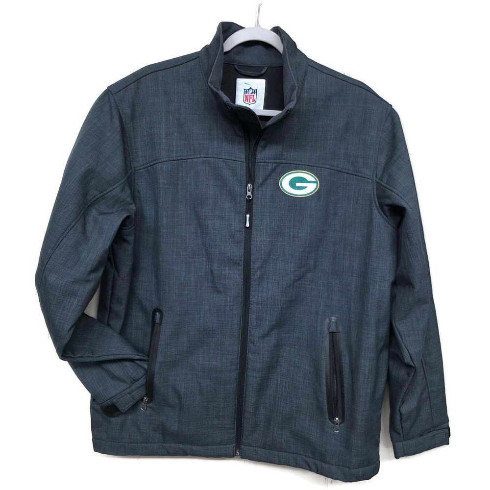 G-III Sports NFL Green Bay Packers Soft Shell Jacket Gray Mens XL Full Zip